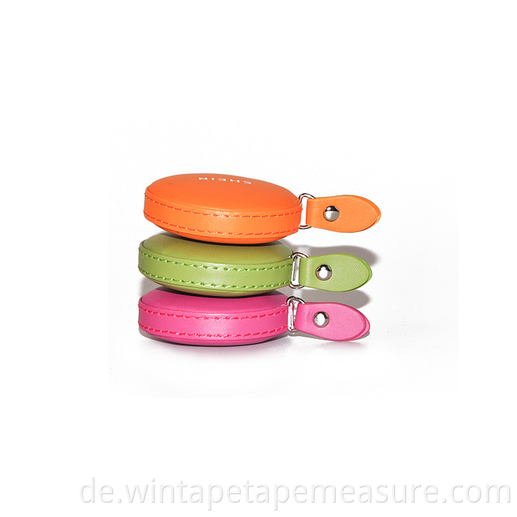 Benutzerdefinierte Farbe rundes PU-Leder-Maßband einziehbares Maßband